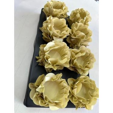 Imagem de Forminhas para Doces Finos em Formato de Flor 40 Unidades | Duas Camadas de Pétalas | Base 3cm para Bombom | Ideal para Casamentos, Festas, Aniversários e Batizados (Erva Doce)