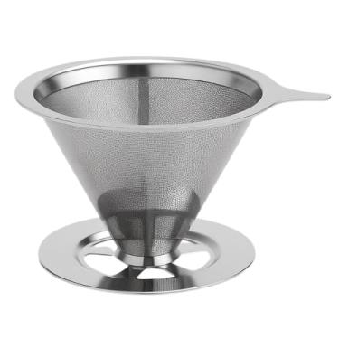 Imagem de Coador De Cafe Inox Reutilizável Tamanho 103 Com Malha Fina Aço Inoxidável Para Preparo Artesanal