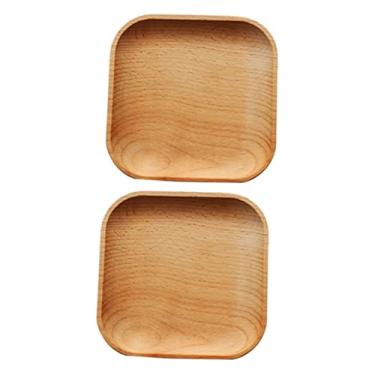 Imagem de Bandeja de madeira para servir 3 peças, bandeja quadrada para lanche, para restaurante, estilo japonês, prato de comida, bandeja para segurar copos, prato de sobremesa, bambu, estilo japonês, placa qu