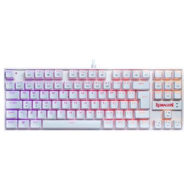 Imagem de Teclado Mecânico Gamer Redragon Kumara RGB Branco Switch Vermelho ABNT2-Unissex