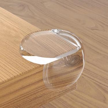 Imagem de 12 peças protetores de canto invisíveis protetores de borda macia com amortecimento arredondado para escrivaninhas, armários, mesas e móveis de escritório, redondo, 12 peças