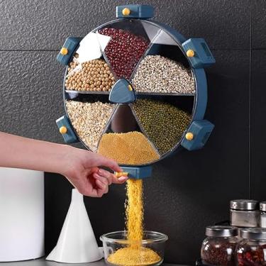 Imagem de Caixa de Armazenamento Grãos Partição Cozinha Cesto Arroz Rotativo Container Plástico Resistente a Pressão e Insetos Tan