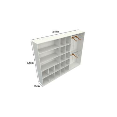 Imagem de Kit Loja Closet M3 + Balcão Cabideiro M1 (expositor Colmeia) - VETORIA