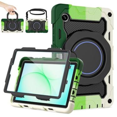 Imagem de ROISKIN Para Samsung Galaxy Tab A11 2025, Galaxy Tab A9 2023 com protetor de tela HD e alça de ombro, suporte e alça de ombro 360, capa militar resistente para crianças