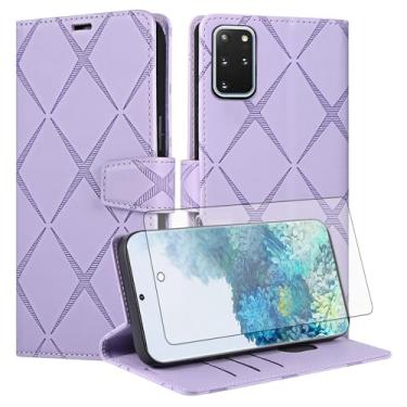 Imagem de Asuwish Capa de telefone para Samsung Galaxy S20 Plus S20+ 5G capa carteira com protetor de tela de vidro temperado PU couro sintético flip porta-cartões celular S20+5G S20plus 20S + S2O S 20 20+ G5