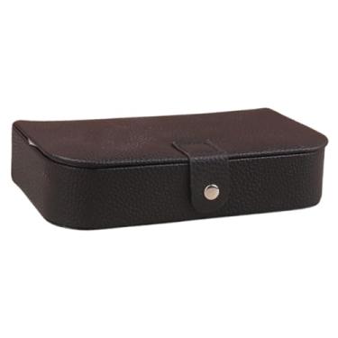 Imagem de Fiocias Estojo para Joias em Couro PU, Multifuncional, Compacto E Ideal para Viagens, Perfeito para Organizar Brincos, Pulseiras E Colares, Preto