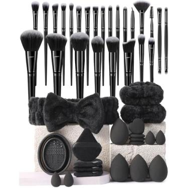 Imagem de Pincéis de maquiagem, kit de maquiagem multifuncional com 45 pincéis de maquiagem, conjunto de pincéis de maquiagem (conjunto de 45 peças)