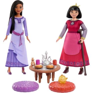 Imagem de Conjunto de brinquedos Tea Time Mattel Disney Wish Best Friends com Asha e Dahlia