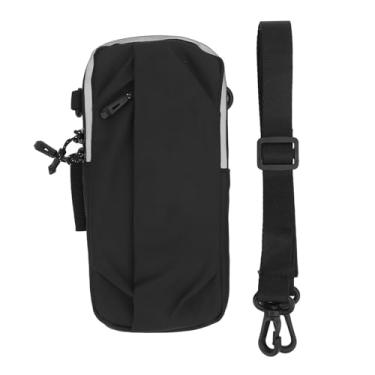 Imagem de CUOFYUNL Suporte de braçadeira para telefone de corrida à prova d'água PU Alça ajustável Suporte de telefone casual Faixa de braço preta