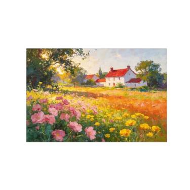 Imagem de Impressão em tela de parede de paisagem-flores de casa-pintura de decoração para sala de estar 80 x 120 cm 31 x 47 pol sem moldura