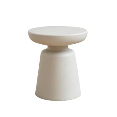 Imagem de Mesa de centro pequena mesa lateral de sofá redondo colorido mini armazenamento sala de estar varanda quarto mesa lateral (cinza)