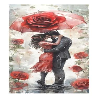 Imagem de Qilmy Capa de ímã de máquina de lavar louça para casal romântico dia dos namorados 58 x 66 cm capas decorativas de geladeira para porta frontal adesivo de folha magnética máquina de lavar louça painel