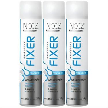Imagem de Kit 3 Spray Fixador De Cabelo Profissional Neez Laque Capilar Fixa Sol
