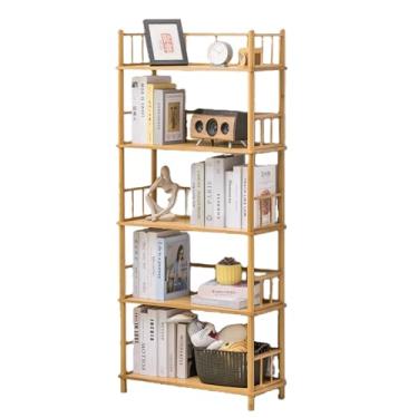 Imagem de GOGOGO Prateleira expansível independente de bambu – montagem sem ferramentas e modular, unidade de armazenamento de banheiro, suporte de planta para espaço pequeno, quarto, sala de estar, escritório