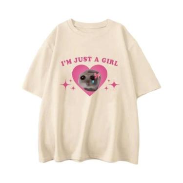 Imagem de Camiseta De Verão Casual De Manga Curta Com Estampa De Hamster Para Me