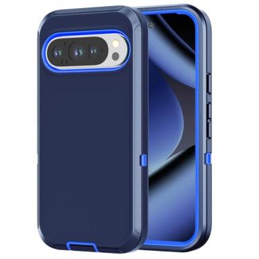 Imagem de Capa projetada para Google Pixel 9 Pro XL, [sem protetor de tela] à prova de choque/poeira/queda, proteção total de 3 camadas, capa resistente para celular para Pixel 9 Pro XL, azul marinho