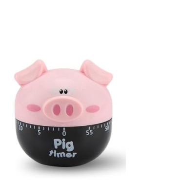 Imagem de Cronômetro de Cozinha Porco Desenho Animado Fofo Cronômetros Mecânicos Contadores para Ferramenta Cronometragem Cozimento Lembrete Assado e Frito ABS