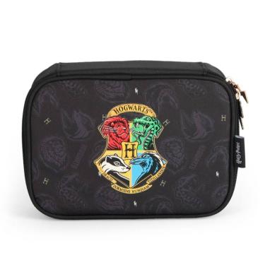 Imagem de Estojo Box Harry Potter Escolar Casual Divisórias Preto Menino