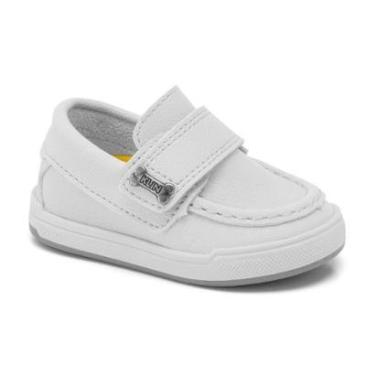 Imagem de Sapato Mocassim Klin Baby Flyer 166 Branco Batizado-Masculino