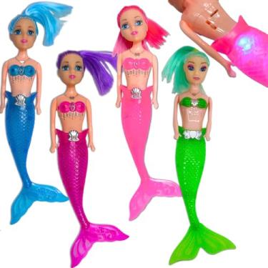 Imagem de Boneca Sereia Pequena Miniatura Brinquedo Menina Kit (Moderno, kit, 6)
