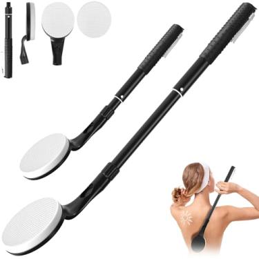 Imagem de Aplicador de loção para costas, aplicador de loção telescópica para as costas de 65,3 cm, fácil alcance e lavável, aplicador autobronzeador nas costas