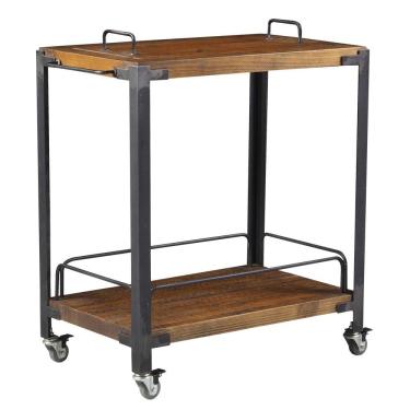 Imagem de Carrinho Churrasco Multiuso Gourmet Churrasqueira Albury Grafite Madeira Maciça Rustic Brown