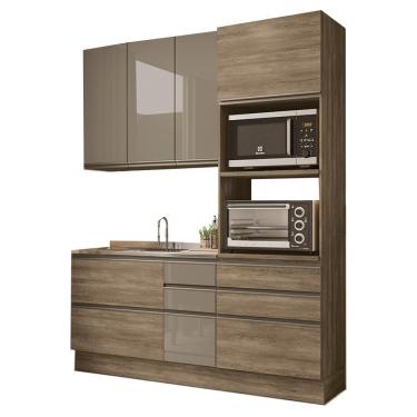 Imagem de Cozinha Modulada 3 Pecas 190 Cm Mdp Maxxi Nogal Kappesberg Nogal