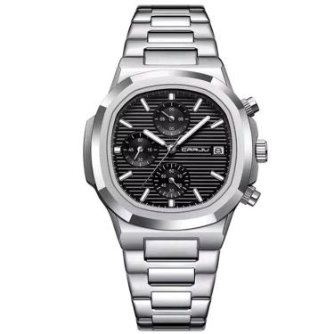 Imagem de Relógio De Pulso Masculino Analógico Com Pulseira De Aço Inoxidável Impermeável 3atm Preto