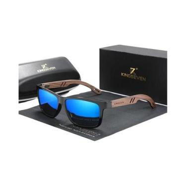 Imagem de Óculos De Sol Polarizados Vintage De Madeira KINGSEVEN Proteção UV400 