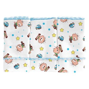 Imagem de Pano De Boca Turma Da Mônica Baby 3 Unidades - Incomfral, Cebolinha