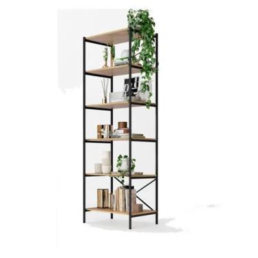 Imagem de Armário Multiuso Trento 6 Prateleiras Preto Demolição - Artefamol