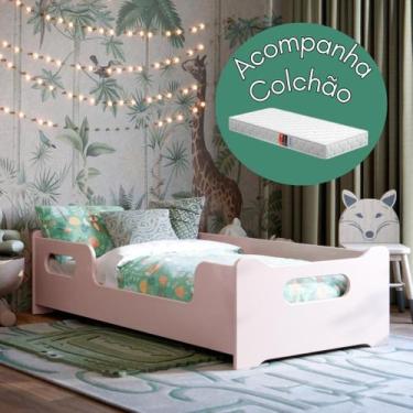 Imagem de Cama Infantil com Colchão Montessoriana Encanto Solteiro com Grade Lat
