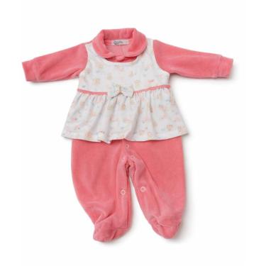 Imagem de Macacão Longo Bebê Menina Plush Luxo Inverno Zafielo 707-Feminino