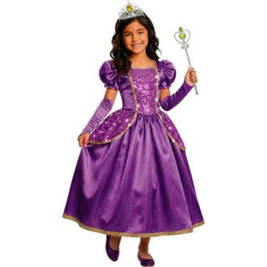 Imagem de Fantasia Branca de Neve Infantil Luxo pra Menina Com Capa Luvas Tiara 