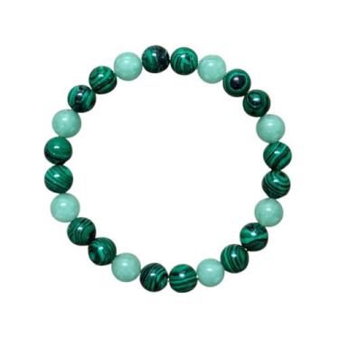 Imagem de Pulseira Malaquita Quartzo Verde Equilíbrio Proteção Pedra Natural Uni