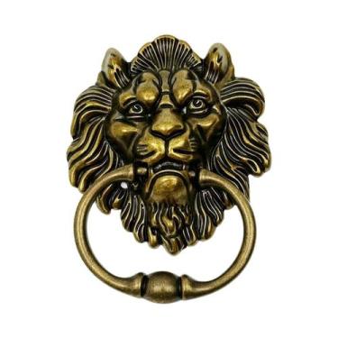 Imagem de Puxador Decorativo De Porta E Armário Em Bronze Antigo Com Cabeça De L