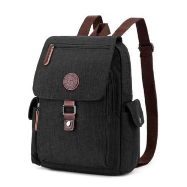 Imagem de Mochila Feminina Pequena de Lona Premium - TokShop, Preto