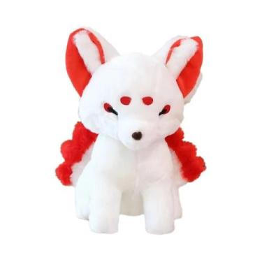 Imagem de Brinquedo De Pelúcia Raposa De Nove Caudas Branca De 38cm, Animal De P