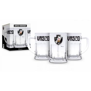 Imagem de Caneca Chopp de Vidro Vasco - 565ml - Brasfoot