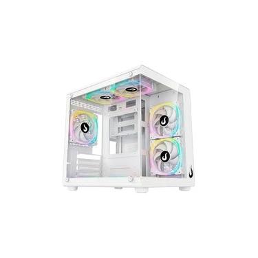 Imagem de Gabinete Gamer Rise Mode Galaxy Glass X Mini, M-ATX, Lateral e Frontal em Vidro Temperado, Branco - RM-GA-GGXN-FW