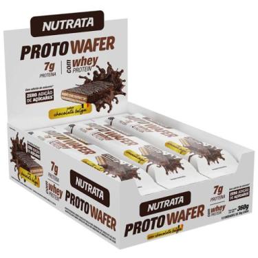 Imagem de Barra de Proteína Proto Wafer 30g 12 Unidades Nutrata, Chocolate Belga
