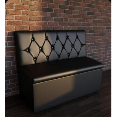 Imagem de Poltrona booth black 1,30cm capitone a mão - O REI DAS POLTRONAS