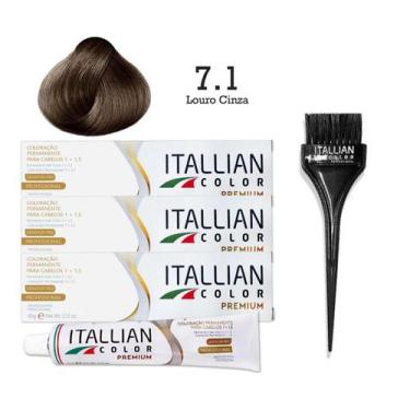 Imagem de 3 Unidades Coloração 7.1 Louro Cinza  Itallian Color - Itallian Hairte