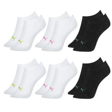 Imagem de Kit 6 Pares Meias Invisível Puma Sapatilha Adulto Original, 34/39, Ros