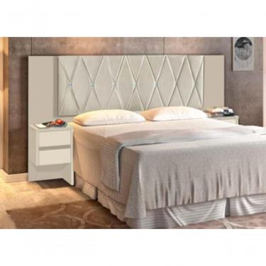 Imagem de Cabeceira Flórida Casal Queen King Off White Bege Carmolar Móveis Móveis