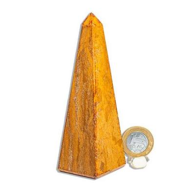 Imagem de Obelisco Jaspe Amarelo Natural 10 a 12 cm 100 a 200 g - Tipo B - Crist