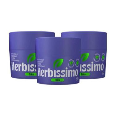 Imagem de Kit 3 Desodorante Em Creme Antitranspirante Herbíssimo Talco 55g