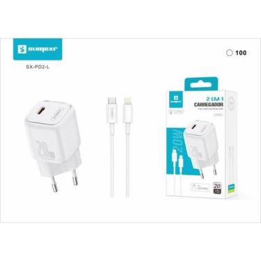 Imagem de Carregador De Celular Tipo C Turbo 20w Usb Type C 2 Em 1 - Sumexr