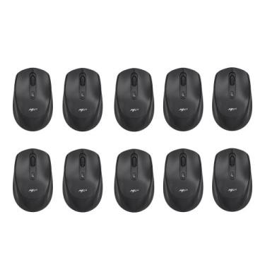Imagem de Kit 10 Mouses Sem Fio Recarregável Mega M180 Preto DPI Ajustável
