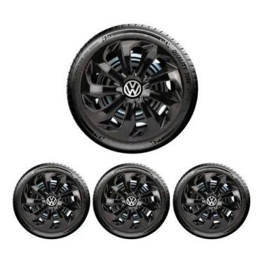 Imagem de Jogo 4 Calotas Aro 15 Black Vw Gol Up Fox Polo Saveiro - ELITTE MOTORS